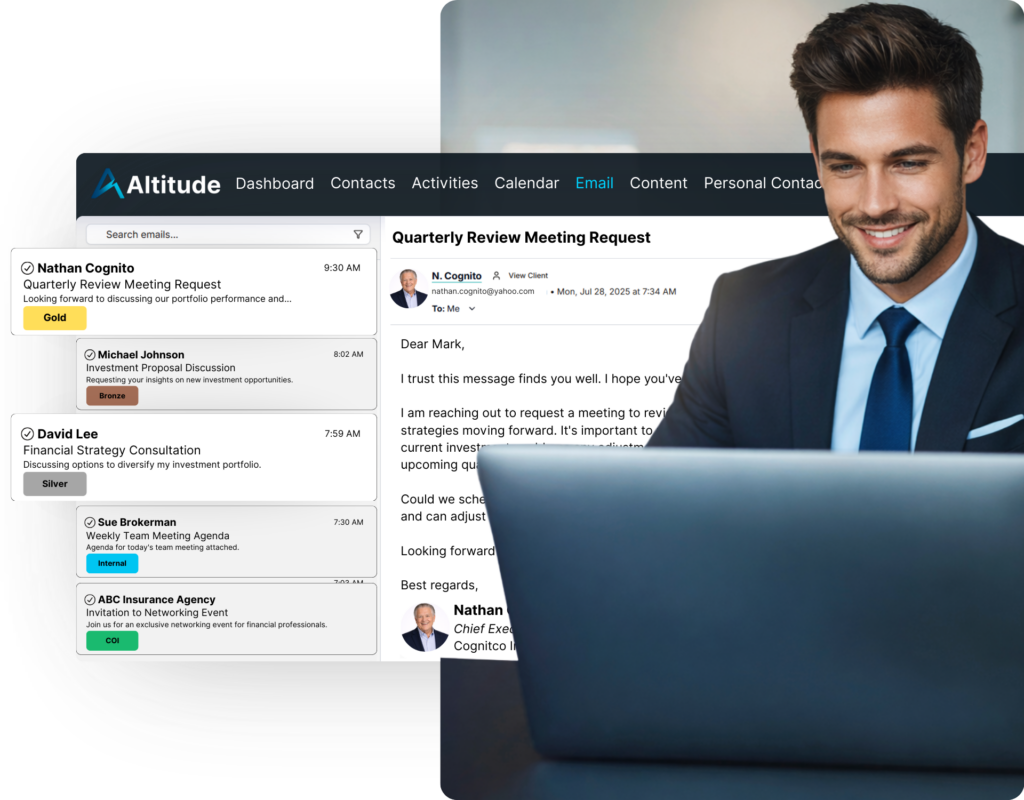Altitude CRM Email Inbox Feature