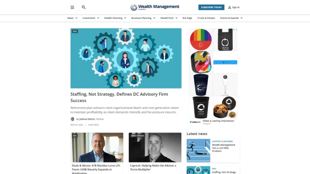 Wealth Management Website Financial Advisor News
