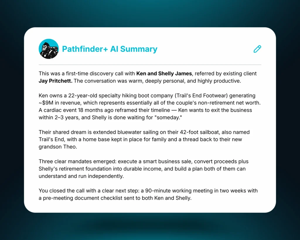 AI Meeting Summaries with Pathfinder in Altitude CRM