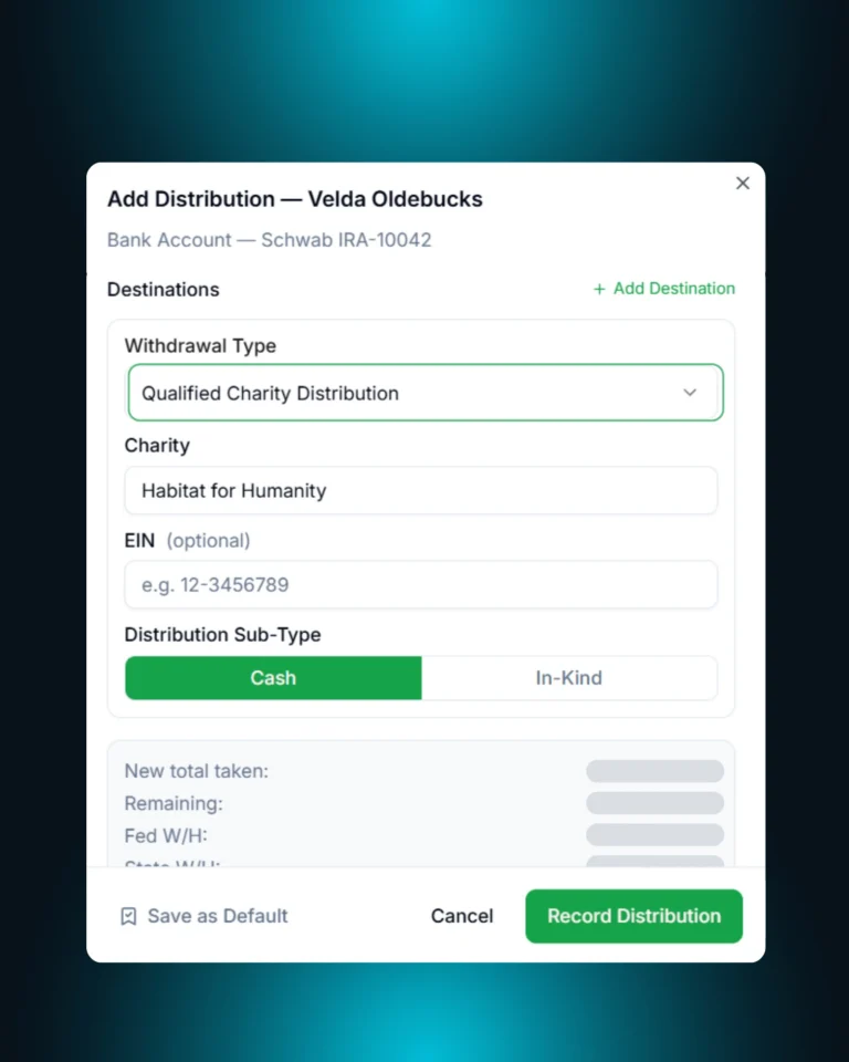 Classify Every Withdrawal at the Source with RMD Management in Altitude